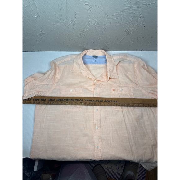 Izod Saltwater Shirt Mens Orange Short Sleeve Relaxed Classics Papaya Punch XXL‎ - Picture 4 of 4